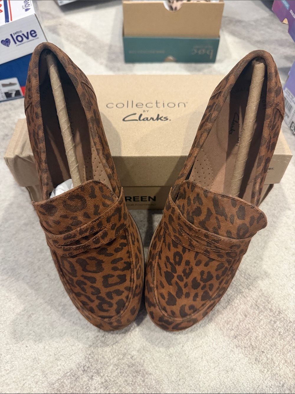 Clarks Women's Leopard Print Penny Loafers - Brown